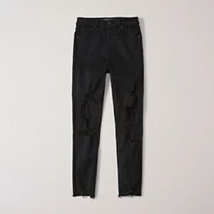 Abercrombie & Fitch Black Distressed Skinny Jeans